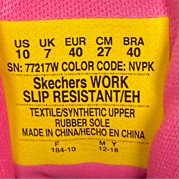 Womens 10 Skechers Work Comfort Flex Slip Resistant Shoes Blue Pink SEF0719 - Picture 8 of 8